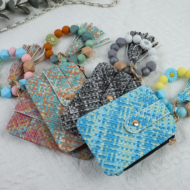 Wholesale Bohemian  Silicone Beaded Wrist Keychain
